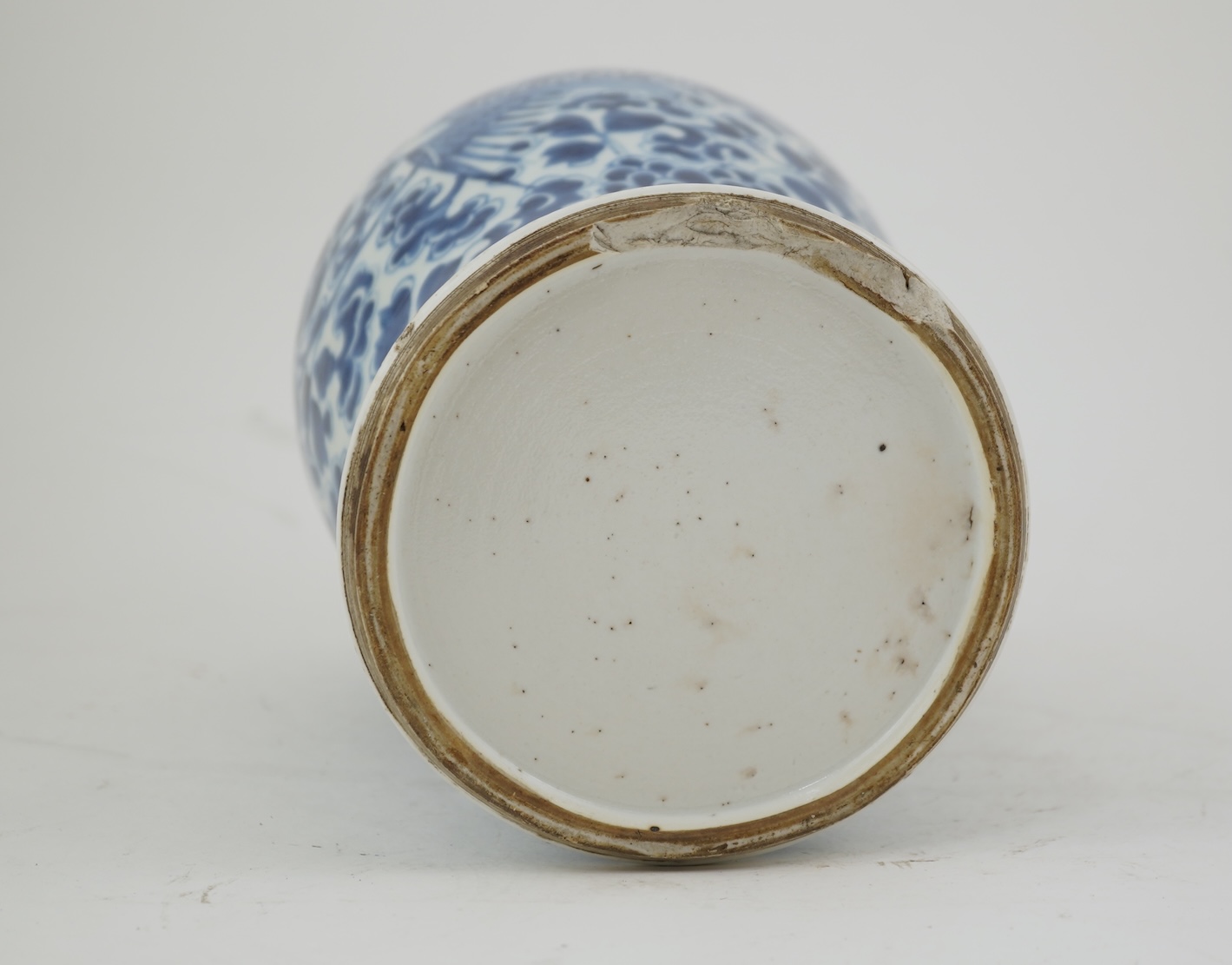 A Chinese blue and white ‘phoenix and peony’ baluster vase, Kangxi period